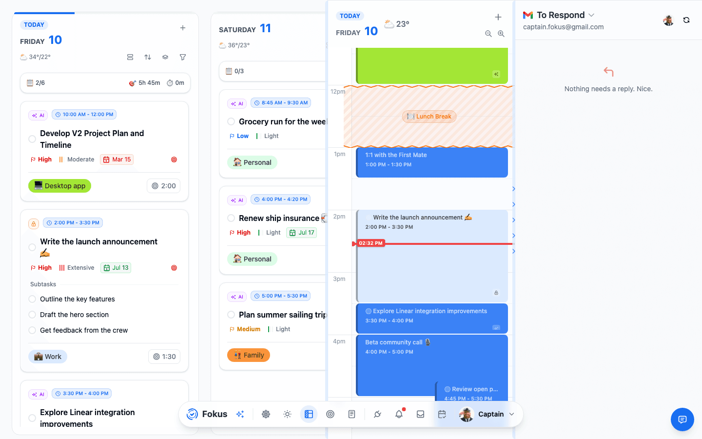 The To Respond view, empty: Nothing needs a reply. Nice.