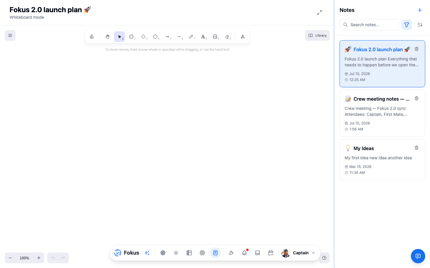 Whiteboard mode with the Excalidraw toolbox